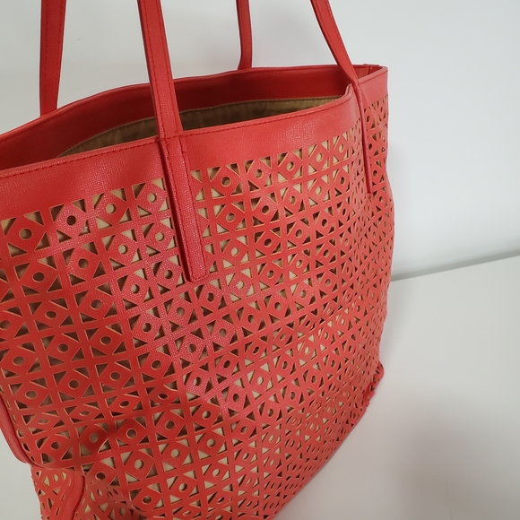 Banana Republic Red and Tan Tote Bag - Picture 4 of 14